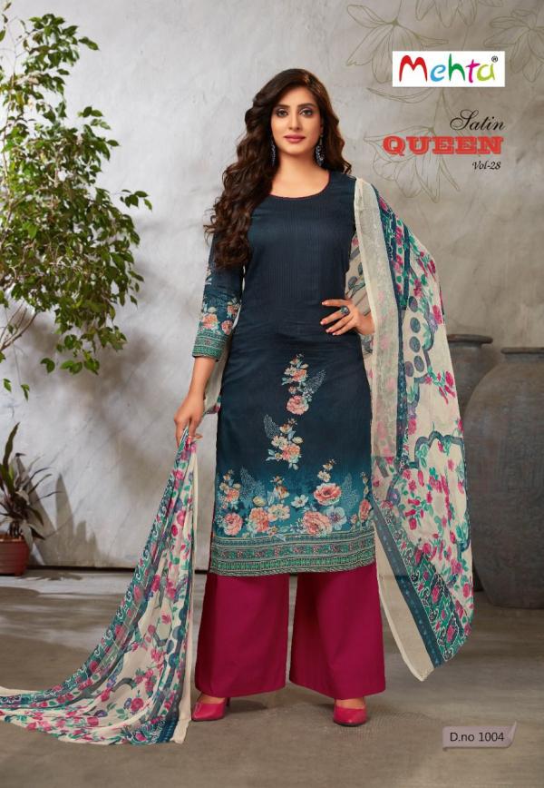 Mehta Satin Queen Vol-28 Glaze Cotton Designer exclusive Dress Material